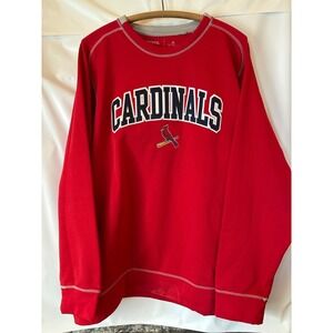 Men's St. Louis Cardinals Antigua Red Crewneck‎ Pullover Poly Jersey